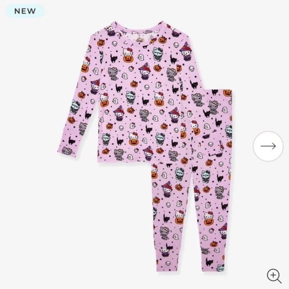 Posh peanut hello kitty monster 2 piece classic pajamas 2t